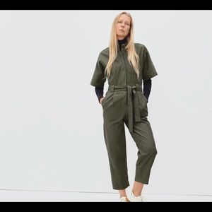 NWT Everlane Olive Green Fatigue Short-Sleeve Jumpsuit — sz 8 US